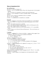 Theory of Computation Summary