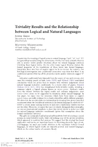 Triviality Results and the Relationship Between Logical and Natural