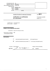 Verification Or Certification of a Document