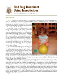 Bed Bug Treatment Using Insecticides Dini M