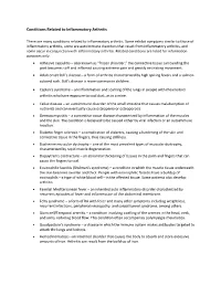 Conditions Related to Inflammatory Arthritis