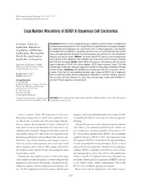 Copy Number Alterations of BCAS1 in Squamous Cell Carcinomas