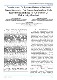 Development of Epstein-Peterson Method- Based Approach for Computing Multiple Knife Edgediffraction Loss As a Function of Refractivity Gradient