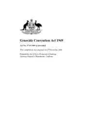 Genocide Convention Act 1949