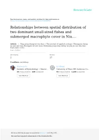 Relationships Between Spatial Distribution of Two Dominant Small-Sized Fishes and Submerged Macrophyte Cover in Niu