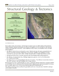 Structural Geology & Tectonics