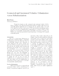 Urbanization Versus Suburbanization