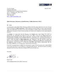 5280 Connectors, Public Statement of Qualifications