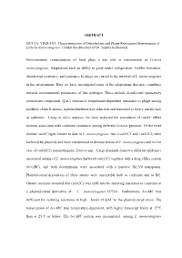 ABSTRACT DUTTA, VIKRANT. Characterization of Disinfectant And