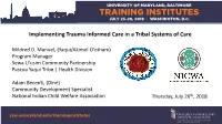 Implementing Trauma Informed Care in a Tribal Systems of Care
