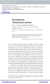 Introduction: 'Mind Almost Divine'