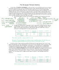Key Genetics Problems and Chi Square