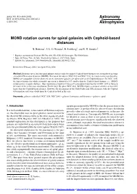 MOND Rotation Curves for Spiral Galaxies with Cepheid-Based Distances