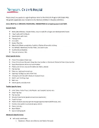 Please Direct Any Questions Regarding These Items to the Child Life Program (407) 650-7493
