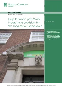Post-Work Programme Provision for the Long-Term Unemployed