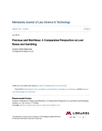 A Comparative Perspective on Loot Boxes and Gambling
