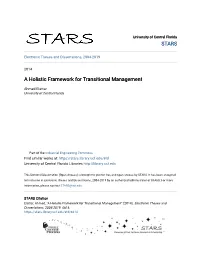 A Holistic Framework for Transitional Management