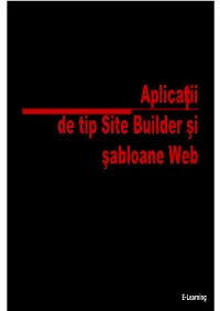 Aplicaţii De Tip Site Builder Şi Şabloane Web