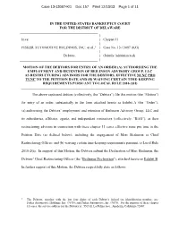 Chapter 11 ) FISKER AUTOMOTIVE HOLDINGS, INC., Et Al.,1 ) Case No