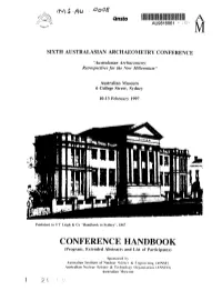 CONFERENCE HANDBOOK (Program, Extended Abstracts and List of Participants)