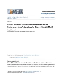 Cousins Across the Pond: Crises in Westminster and the Parliamentary Model's Usefulness for Reform of the U.S