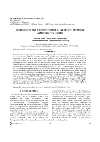 Identification and Characterization of Antibiotic-Producing Actinomycetes Isolates