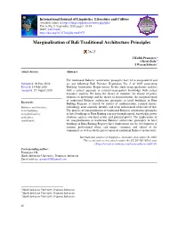 Marginalization of Bali Traditional Architecture Principles