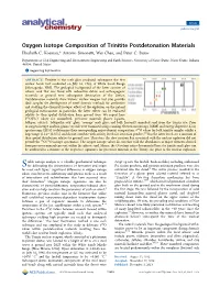 Oxygen Isotope Composition of Trinitite Postdetonation Materials Elizabeth C