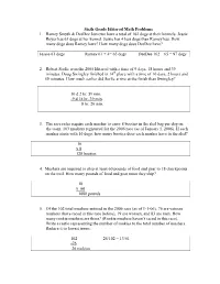 Sixth Grade Iditarod Math Problems 1