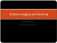 Subsea Imaging and Sensing