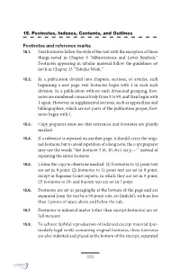 15. Footnotes, Indexes, Contents, and Outlines Footnotes and Reference