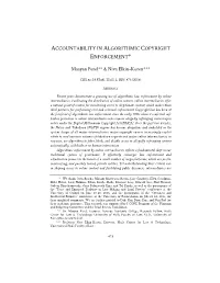Accountability in Algorithmic Copyright Enforcement*