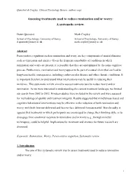 Assessing Treatments Used to Reduce Rumination And/Or Worry: a Systematic Review