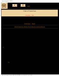 Code of Canon Law - Intratext