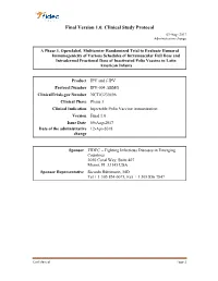 Final Version 1.0. Clinical Study Protocol 09-Aug- 2017 Administrative Change