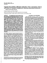 Ligand Intercellular Adhesion Molecule 1 Has a Necessary Role in Activation of Integrin Lymphocyte Function-Associated Molecule