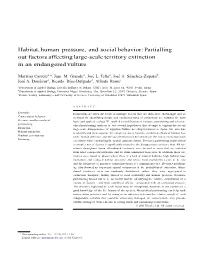Partialling out Factors Affecting Large-Scale Territory Extinction in an Endangered Vulture