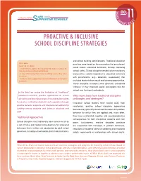 Proactive & Inclusive School Discipline Strategies