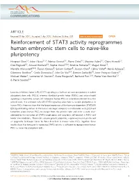 Reinforcement of STAT3 Activity Reprogrammes Human Embryonic Stem Cells to Naive-Like Pluripotency