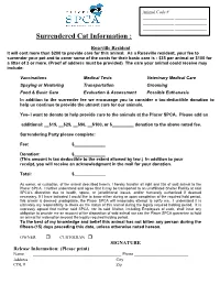 Surrendered Cat Information