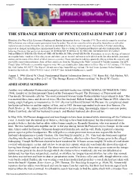 The Strange History of Pentecostalism Part 2 of 3