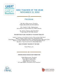 2021 TEACHER of the YEAR Program
