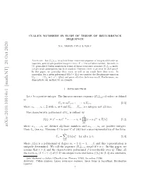 Arxiv:2010.10014V1 [Math.NT] 20 Oct 2020 As Suethat Assume Where Where Nqeydtrie.W Altesqec ( Sequence the Call We Determined