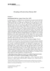 Chronology of Events in Iran, February 2002*