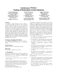 Continuous TTCN-3: Testing of Embedded Control Systems