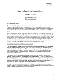 Executive Director's Report