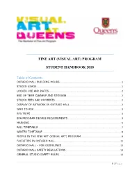 Fine Art (Visual Art) Program Student