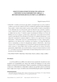 Objectivism/Subjectivism in Scientific Articles of Different Areas: the Heterogeneity of Academic Writing