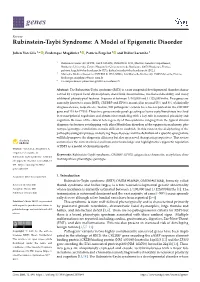 Rubinstein-Taybi Syndrome: a Model of Epigenetic Disorder