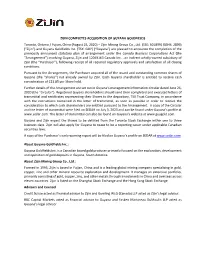 ZIJIN COMPLETES ACQUISITION of GUYANA GOLDFIELDS Toronto, Ontario / Fujian, China (August 25, 2020) – Zijin Mining Group Co., Ltd